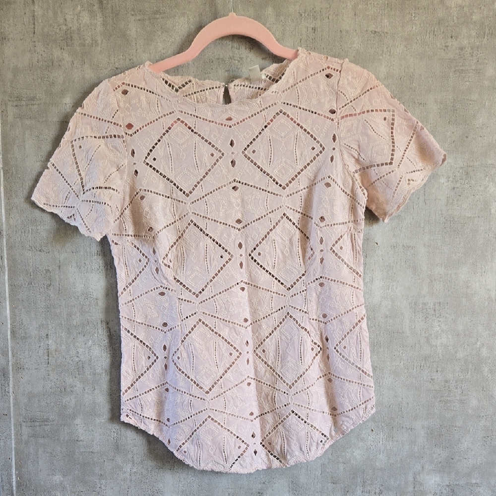 🪴J. Crew Lace Blouse in Light Pink